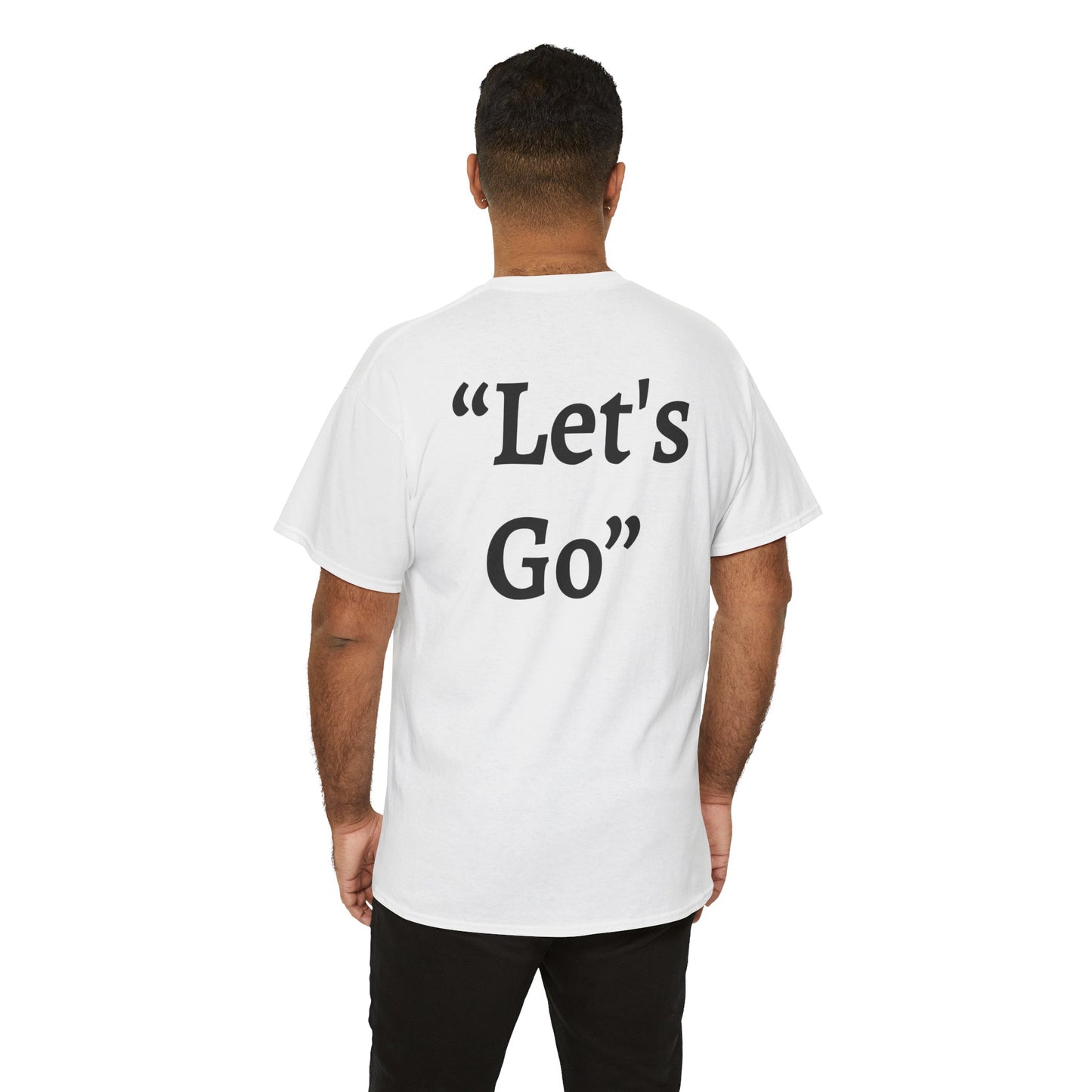 “Let’s Go” – White Heavy Cotton Wholesometarian™ Tee Shirt with Active Ant - Your Movement Pillar