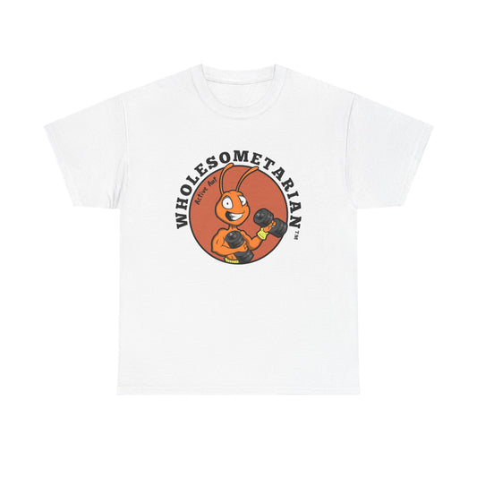 “Let’s Go” – White Heavy Cotton Wholesometarian™ Tee Shirt with Active Ant - Your Movement Pillar
