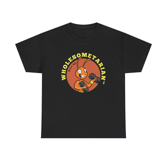 "Let’s Go" Black Heavy Cotton Wholesometarian™ Tee Shirt  with Active Ant – Your Movement Pillar