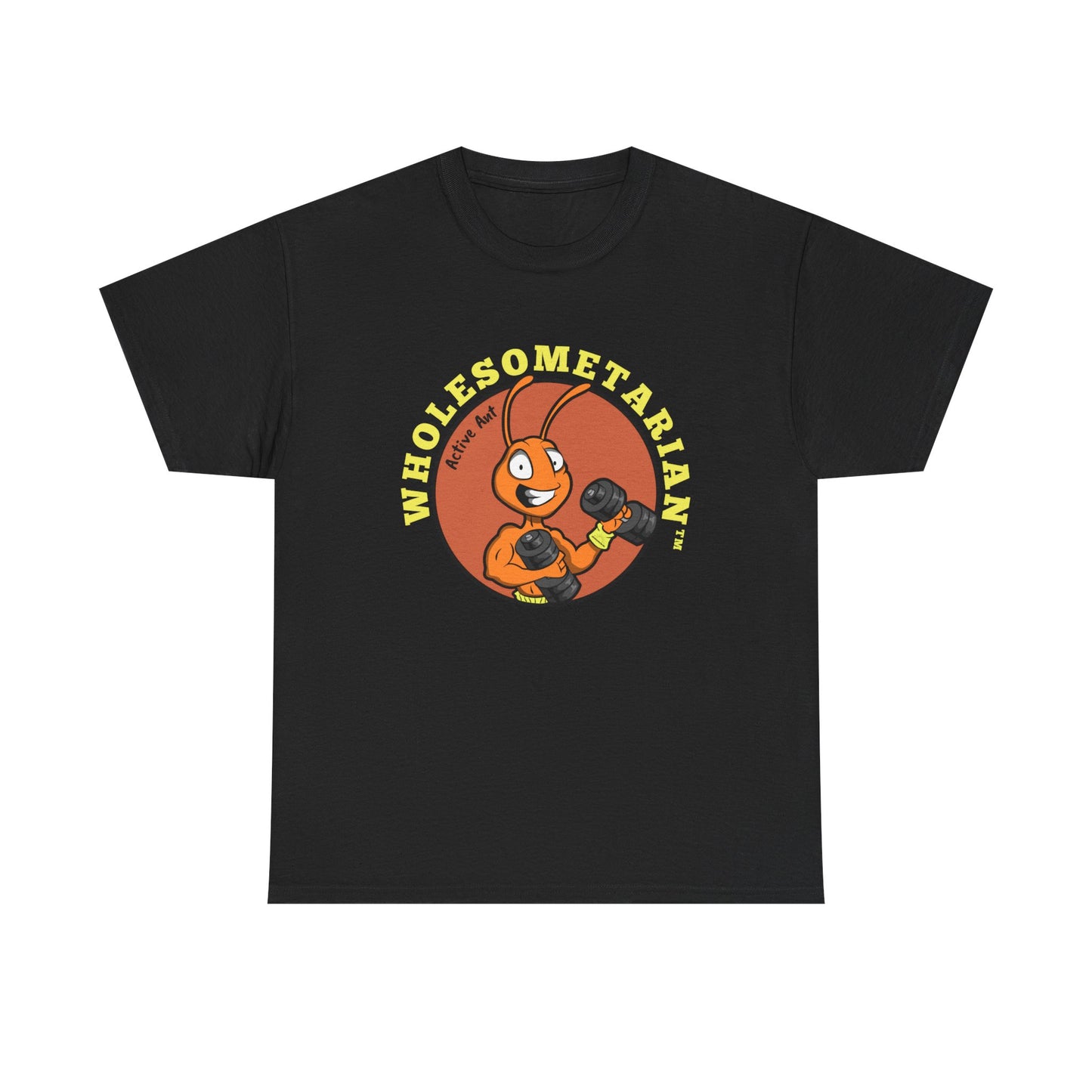"Let’s Go" Black Heavy Cotton Wholesometarian™ Tee Shirt  with Active Ant – Your Movement Pillar