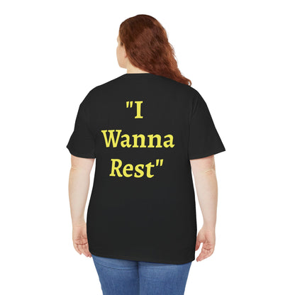 "I Wanna Rest" Black Wholesometarian™ Tee Shirt with Sleepy Sloth – Your Rest Pillar