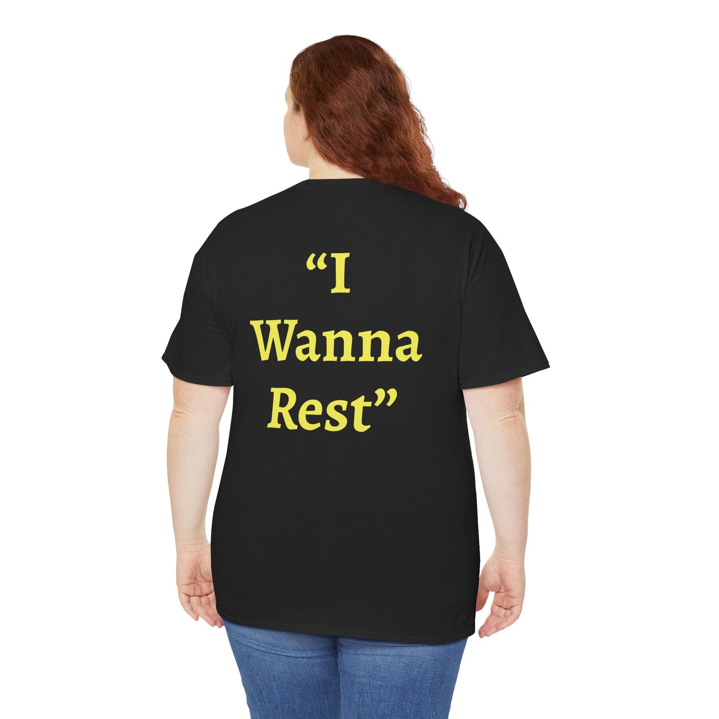 "I Wanna Rest" Black Wholesometarian™ Tee Shirt with Sleepy Sloth – Your Rest Pillar