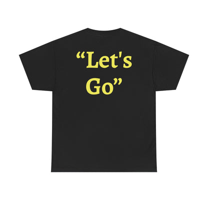 "Let’s Go" Black Heavy Cotton Wholesometarian™ Tee Shirt  with Active Ant – Your Movement Pillar