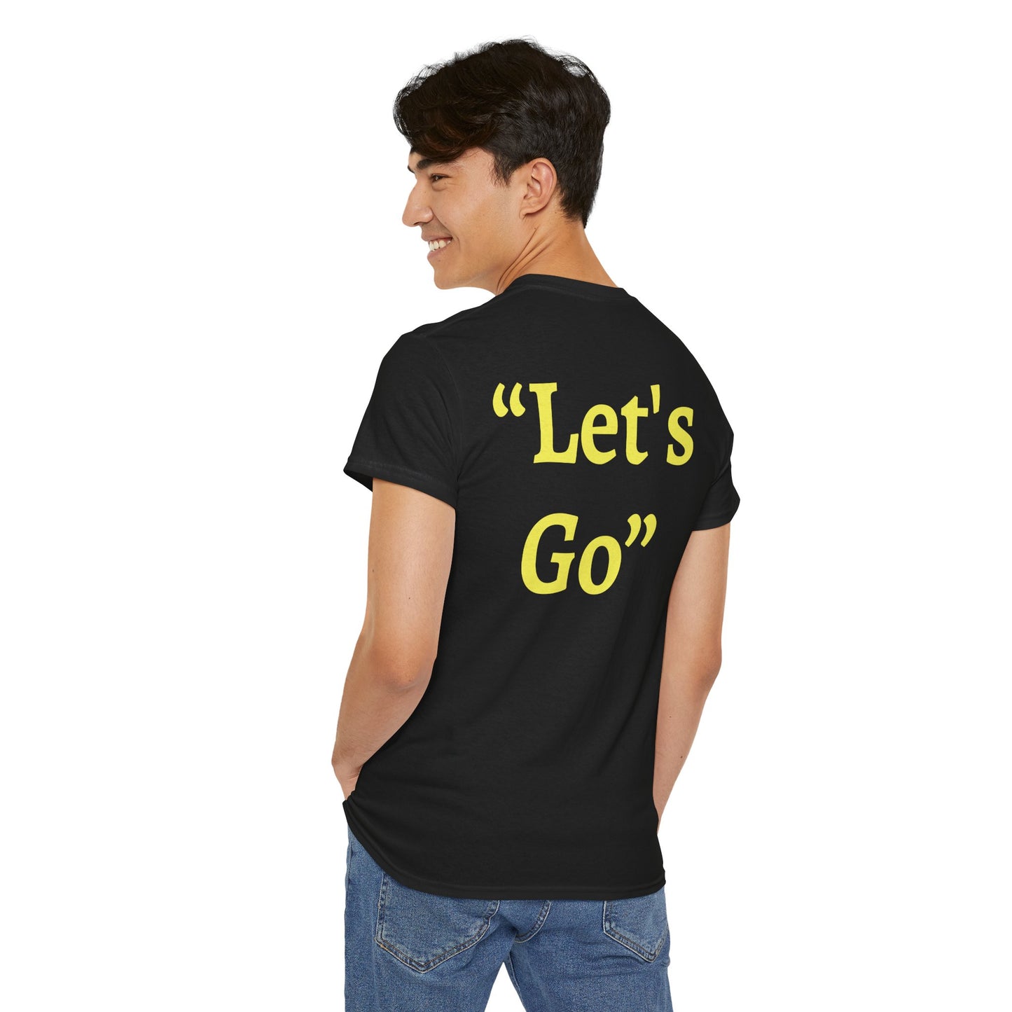"Let’s Go" Black Heavy Cotton Wholesometarian™ Tee Shirt  with Active Ant – Your Movement Pillar