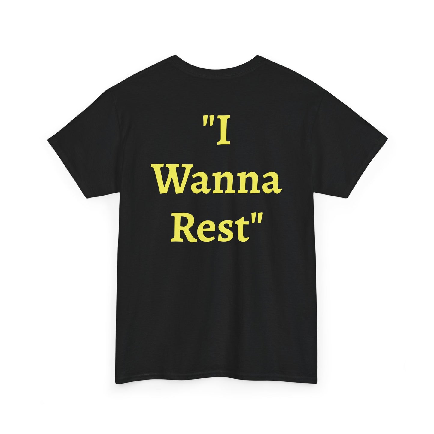 "I Wanna Rest" Black Wholesometarian™ Tee Shirt with Sleepy Sloth – Your Rest Pillar