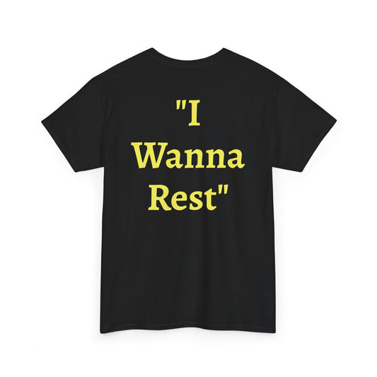 "I Wanna Rest" Black Wholesometarian™ Tee Shirt with Sleepy Sloth – Your Rest Pillar