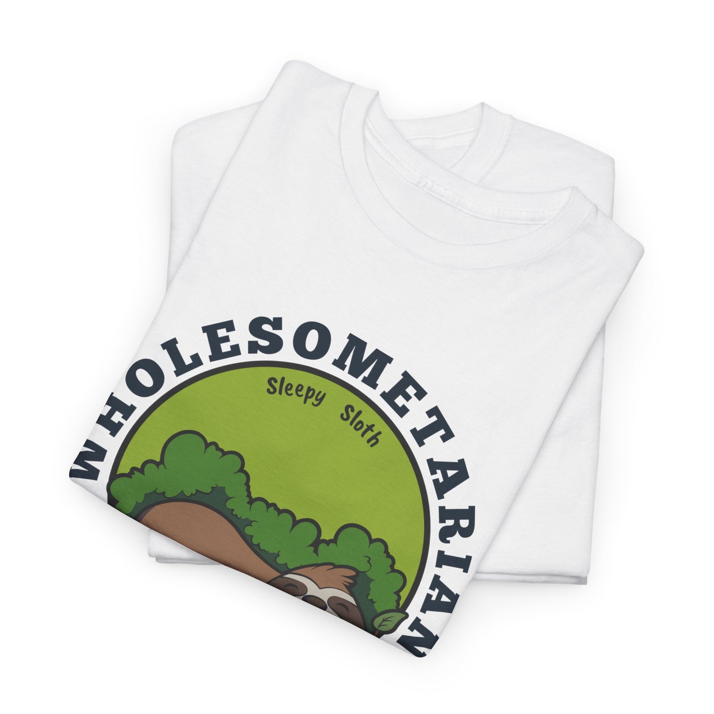 "I Wanna Rest"  White Heavy Cotton Wholesometarian™ Tee Shirt with Sleepy Sloth – Your Rest Pillar