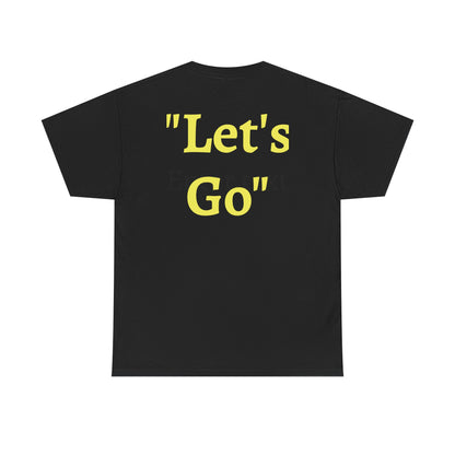 "Let’s Go" Black Heavy Cotton Wholesometarian™ Tee Shirt  with Active Ant – Your Movement Pillar